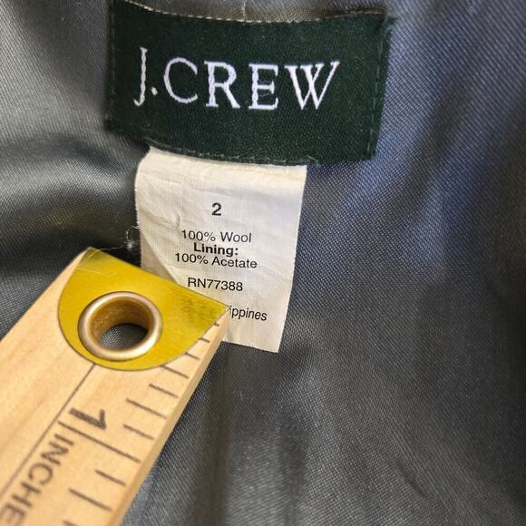 J.Crew Coat Womens 2 Black Wool Ruffle Collar Coquette Avante Garde Whimsigoth - Picture 7 of 11